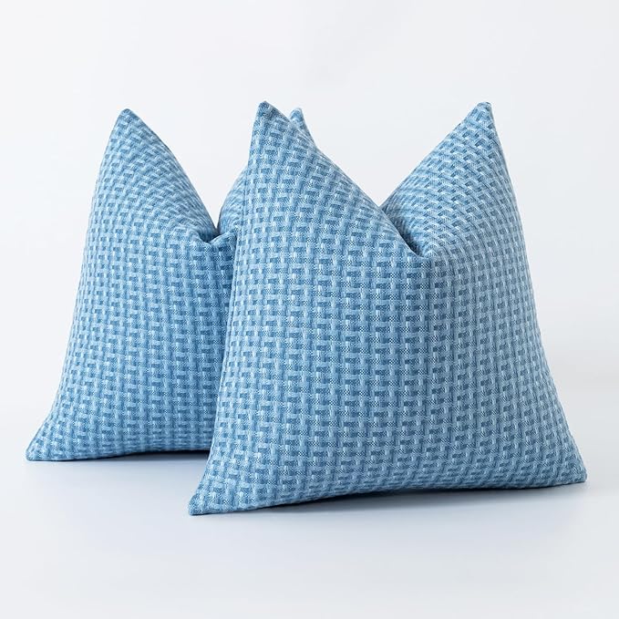 Kevin Textile Outdoor Waterproof Throw Pillow Covers Pack of 2 Weaving Texture - Image 6
