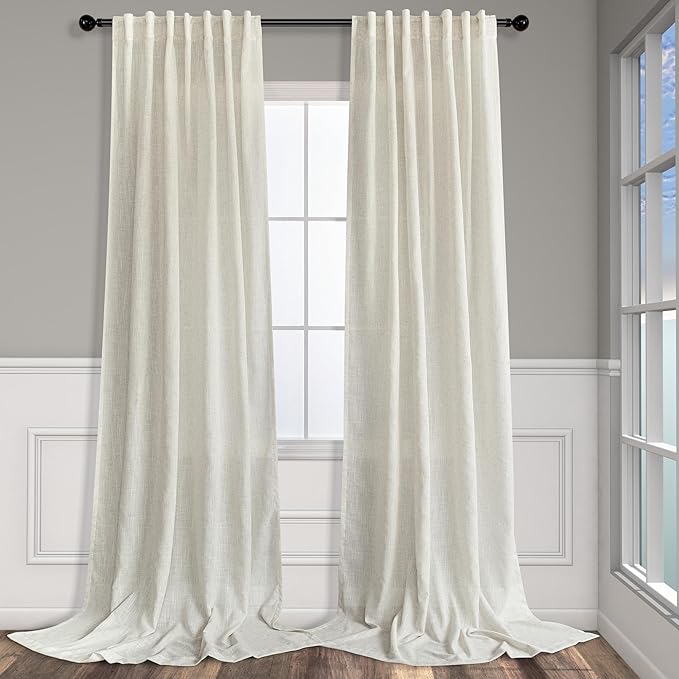 Natural Linen Curtains 108 Inches Long by Pitalk