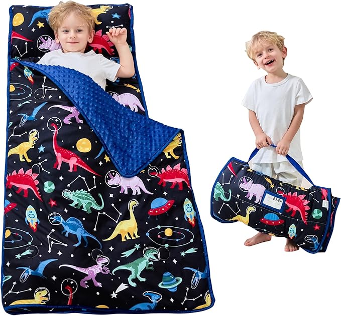 Toddler Nap Mat with Pillow and Blanket, Extra Large Rolled Napping Mats by Unknown