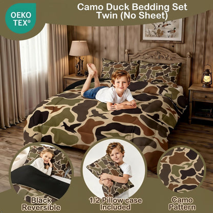 erosebridal green camo comforter set full duck huner shown in use