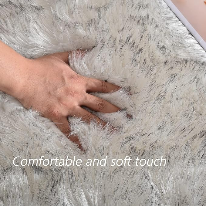 Latepis Area 5x7 Shag Rug White - Image 4
