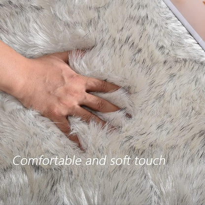 Latepis 2x5 Runner Faux Fur Rug White - Image 4
