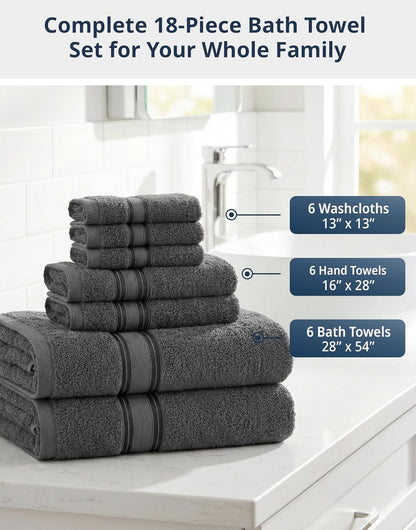 lane linen bath towel set 100% cotton 18 shown in use