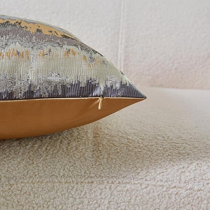 THE-TINOART Gold Ombré Jacquard Pillow Cover 24x24 Inches - Image 4