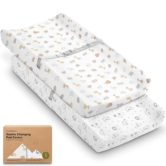 2-Pack Organic Changing Pad Covers by KeaBabies