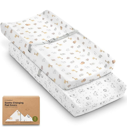 2-Pack Organic Changing Pad Covers by KeaBabies