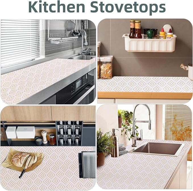 Shelf Liner for Kitchen Cabinets Non Adhesive Drawer Liner Gold Arrow Non-Slip - Image 3