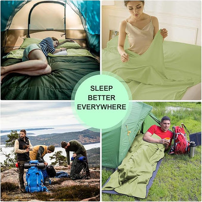 Sleeping Bag Liner, Travel Sheet & Adult Sleep Sack, Camping Sheets Travel - Image 5