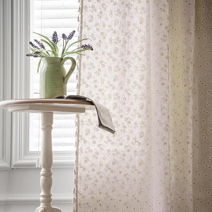 ENJOYBRIDAL Floral Curtains 63 Inch Length 2 Panels Short Drapes Tassel Rod - Image 6