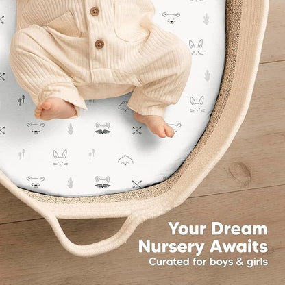 2-Pack Baby Bassinet Sheets Girl, Boy - Image 8