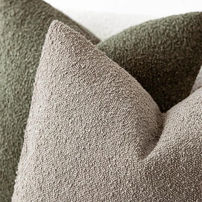 Foindtower Pack of 2 Textured Boucle Throw Pillow Covers Accent Solid - Image 4