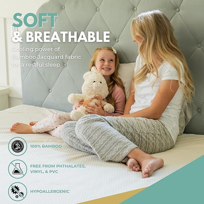 Twin XL Size 39x80” Premium Bamboo Waterproof Mattress Protector, 100% Viscose - Image 3