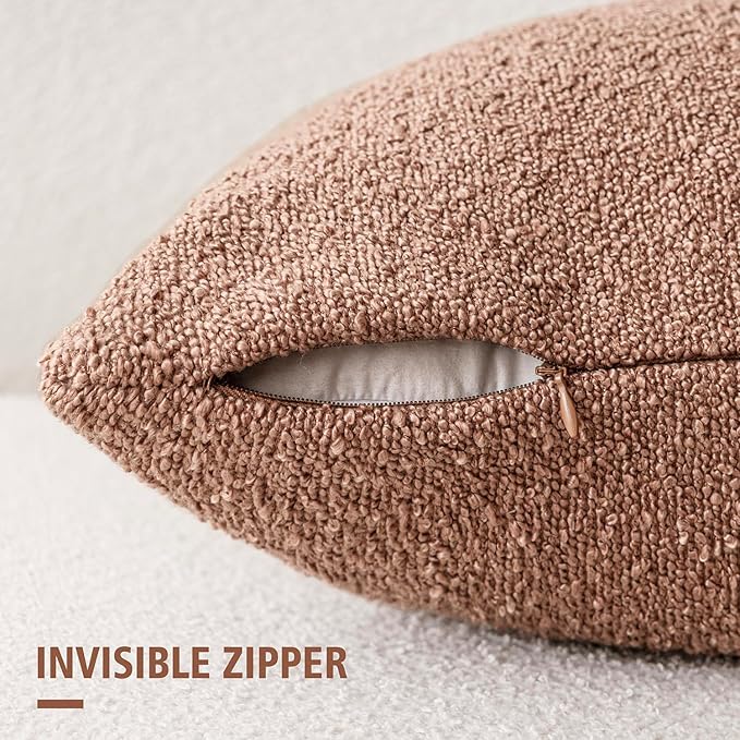 Foindtower Decorative Textured Boucle Throw Pillow Covers Accent Solid Pillow - Image 2