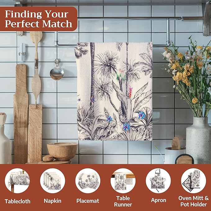 Maison d' Hermine Kitchen Towels Set of 3 100% Cotton 20" x 27.5" Reusable - Image 4