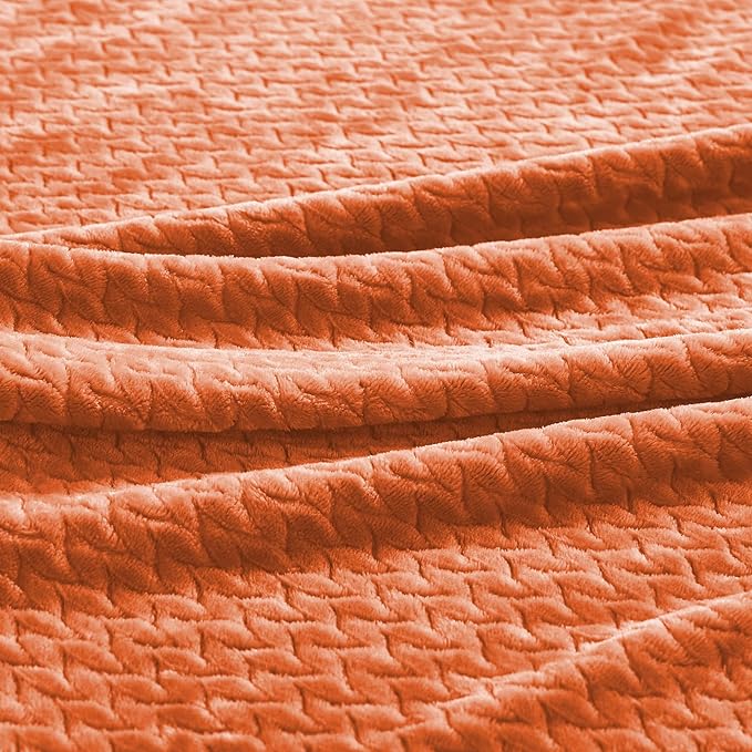 Oversized King Fleece Blanket 120x120 Inches, Seamless Soft Cozy 3D Jacquard - Image 4
