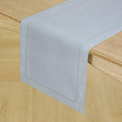 Solino Home Linen Dusty Blue Table Runner 36 Inches - Image 2