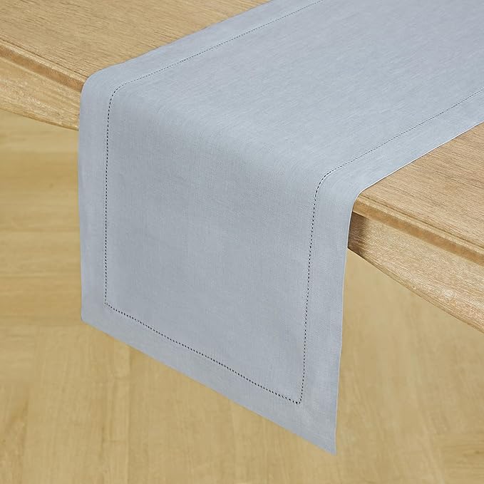 Solino Home Linen Dusty Blue Table Runner 60 Inches - Image 2