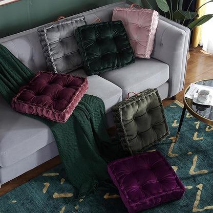 vctops Christmas Square Solid Color Velvet Seat Cushion - Image 3