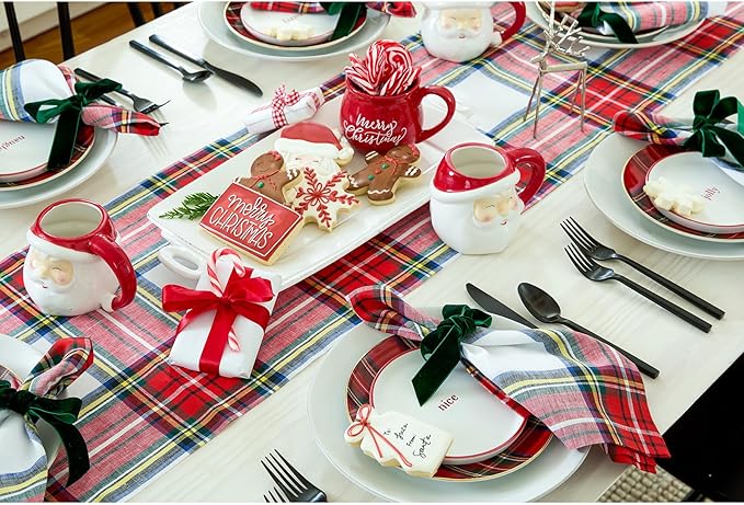 Solino Home Linen Stewart Plaid Table Runner 120 Inches Long - Image 8