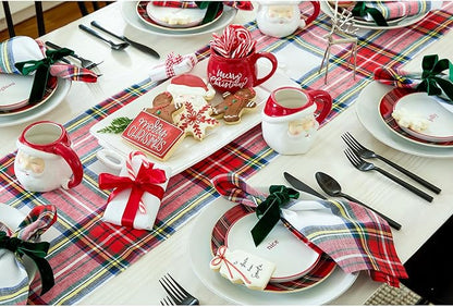 Solino Home Linen Plaid Table Runner 108 Inches Long - Image 8