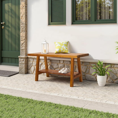 warmiehomy solid wood bench, 30” rustic farmhouse entryway, main product view