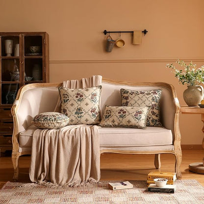 patdrea Designer Throw Pillow Covers Set of 2, Rectangle Vintage Light Brown - Image 3
