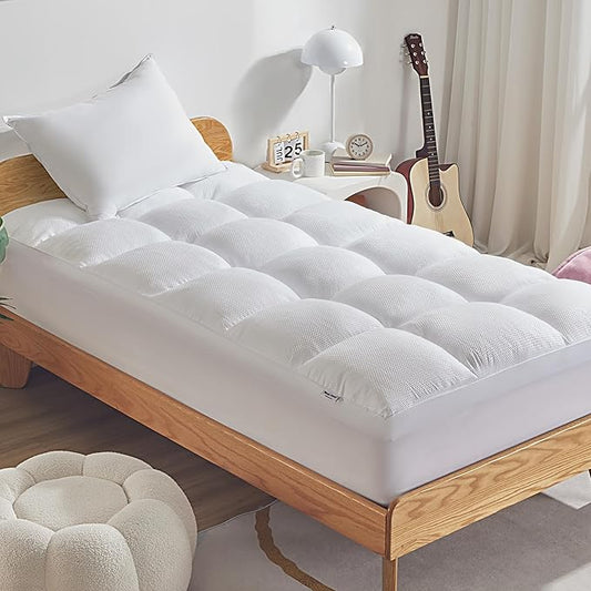SLEEP ZONE Mattress Topper Twin Size, Extra Thick Fitted Mattress Pad by SLEEPZONELIFE