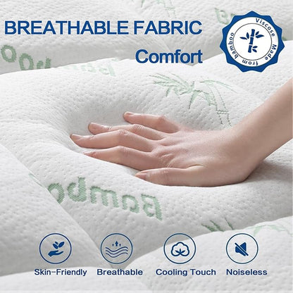 Mattress Topper King Size, Cooling Thick Breathable Viscose Made from Bamboo - Image 3