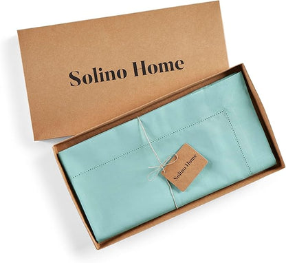 Solino Home Cotton Linen Pastel Turquoise Table Runner 72 Inches Long - Image 5