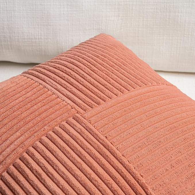 Fancy Homi 2 Packs Coral Decorative Throw Pillow Covers 18x18 Inch - Image 3