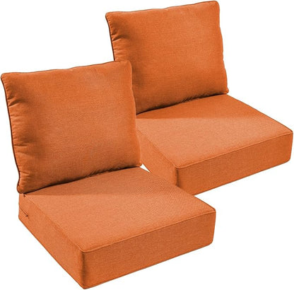 Outdoor Chair Cushions Set of 2, Waterproof 24x24 Patio Chair Cushion, Couch by moosprr