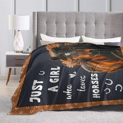 Horse Blanket Horses Throw Blanket Just A Girl Who Loves Horses Flannel Stuff - Image 4