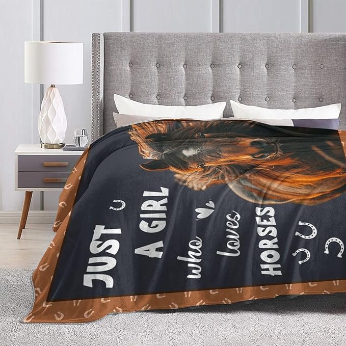 Horse Blanket Horses Throw Blanket Just A Girl Who Loves Horses Flannel Stuff - Image 4