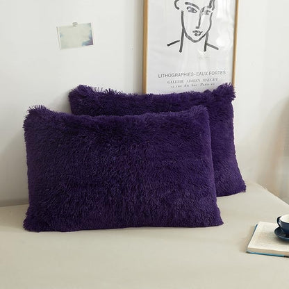 XeGe Faux Fur Fluffy Throw Pillowcases, Plush Shaggy Soft Furry Pillow Covers by XeGe