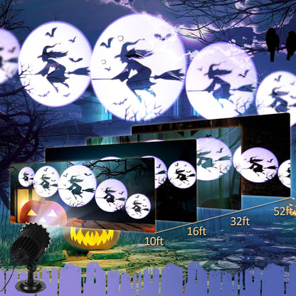 Halloween Projector Light with LED Film Slides, Witch