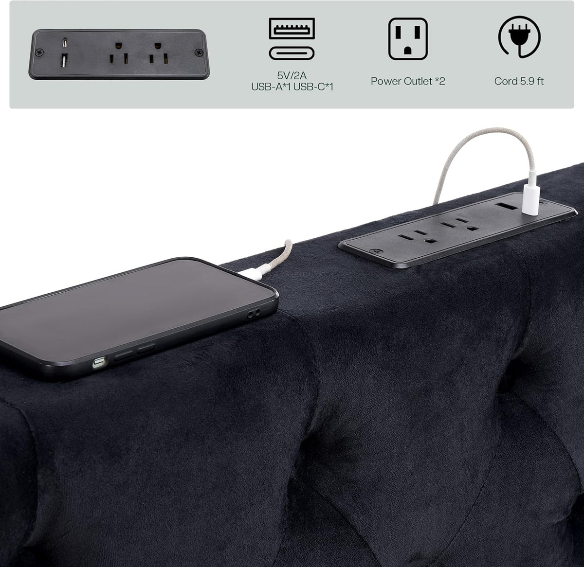 jocisland queen canopy bed frame velvet upholstered headboard on a desk or shelf