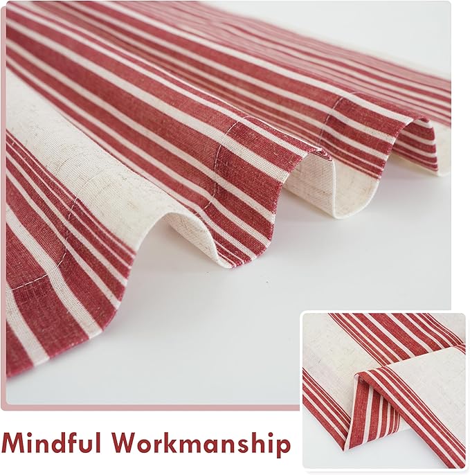 DriftAway Farmhouse Vertical Striped Linen Blend Textured Light Filtering Semi - Image 5