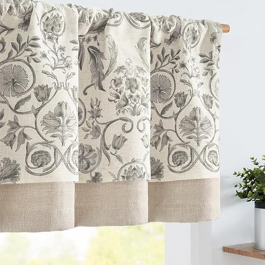 jinchan Linen Valance Kitchen Curtain by JINCHAN