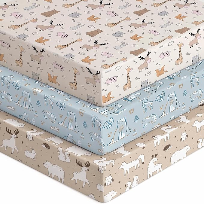 Baby Crib Sheets for Boys Girls, Breathable Soft Microfiber Baby Sheet Blue & by Unnivoll