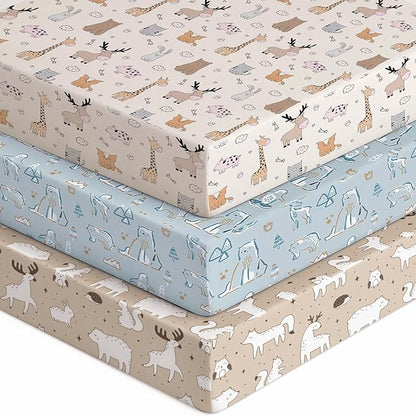 Baby Crib Sheets for Boys Girls, Breathable Soft Microfiber Baby Sheet Blue & by Unnivoll