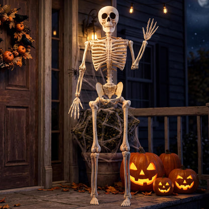 JOYIN 36" Halloween Skeleton Decor, 3FT Full Body Realistic Bones with Stayable Movable Joints, Posable Hanging Skeletons for Halloween Decoration, Yard, Graveyard, Haunted House, Spooky Scene Party