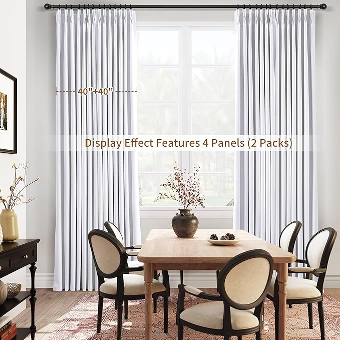 Joywell Pinch Pleated 100% Blackout Curtains 120 Inches Long Energy Saving - Image 8