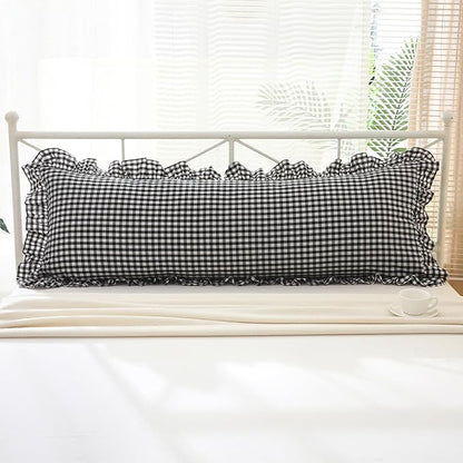 Black White Plaid Gingham Body Pillow Cover - Image 7
