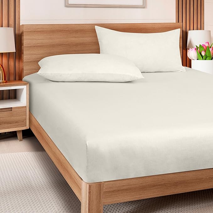 ROYALE LINENS 300 Thread Count 100% Long Staple Combed Cotton Fitted Sheet Queen - Image 8