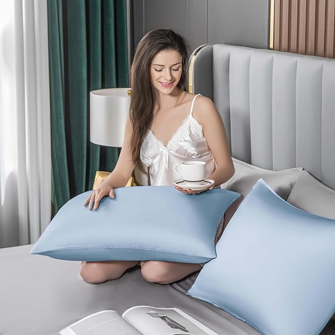 Mulberry Silk Pillowcase for Hair and Skin, Cooling Silk Pillow Case - Image 5