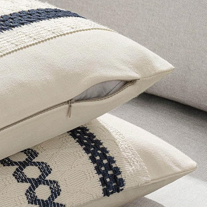 MIULEE Set of 2 Navy Blue Boho Decorative Pillow Covers 20x20 Inch Farmhouse - Image 5