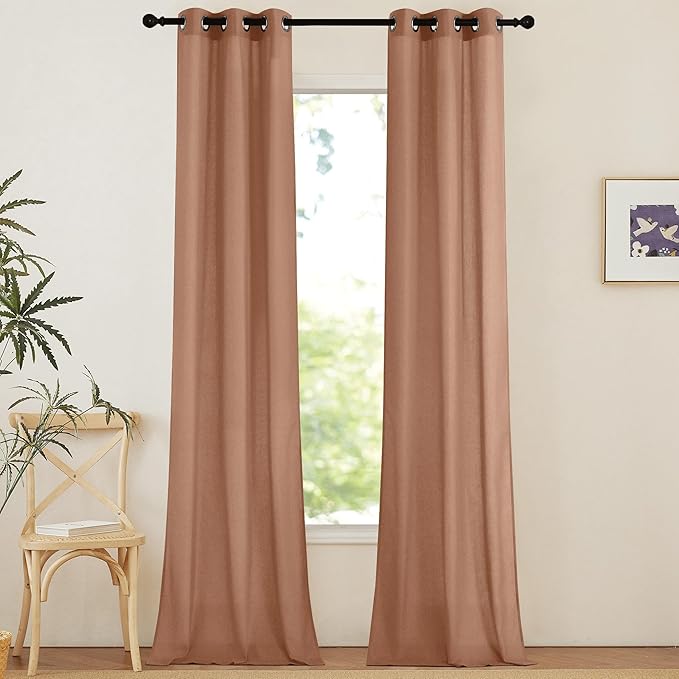 NICETOWN Linen Curtains 96 inches Long by NICETOWN