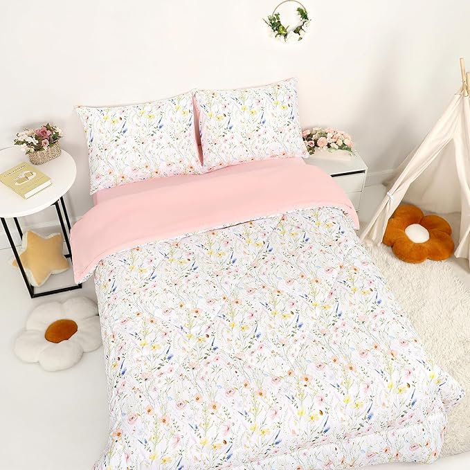 Twin Size Toddler Bedding Set for Girls- 5 Piece Toddler Girl Bedding, Super by CARUILI