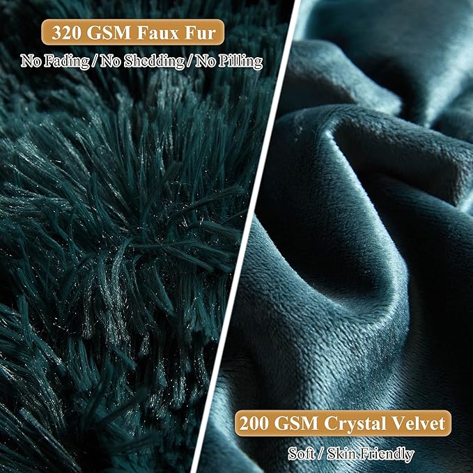 XeGe Faux Fur Throw Pillow Cases, Plush Shaggy Ultra Soft Pillow Covers - Image 4