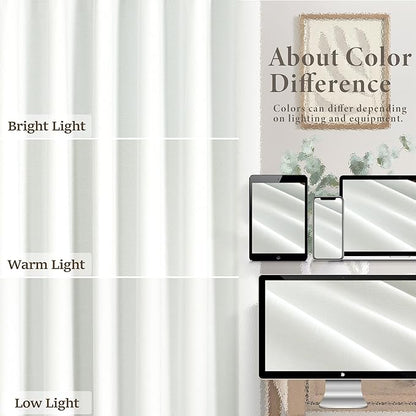 Ivory White Curtains 84 Inch Length 2 Panels - Image 7